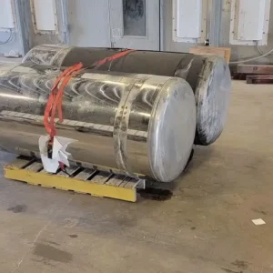 26” x 140 gallon stainless wrapped fuel tanks